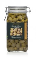 Grüne Oliven mit Zitrone Thekenglas